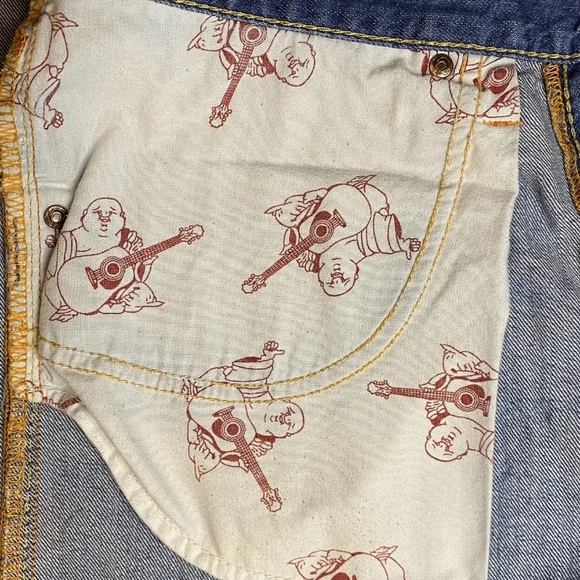 Vintage Men’s True Religion Straight Jeans (38 X 32) Made In USA! 100% Cotton! - Picture 11 of 12